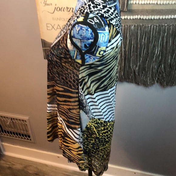 👑 Lynn Ritchie Silver Jungle Print Tank Top XS - Picture 4 of 9